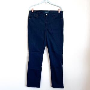 Lauren Ralph Lauren Womens Jeans Size 12 Black Denim Straight Minimal Casual